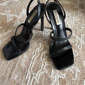 Steve Madden Sleek Black Strappy Heels